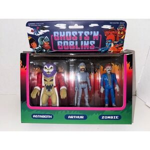 Super7 Ghosts n Goblins ReAction Figures Set 1 Arthur Astaroth Zombie Capcom 3pk